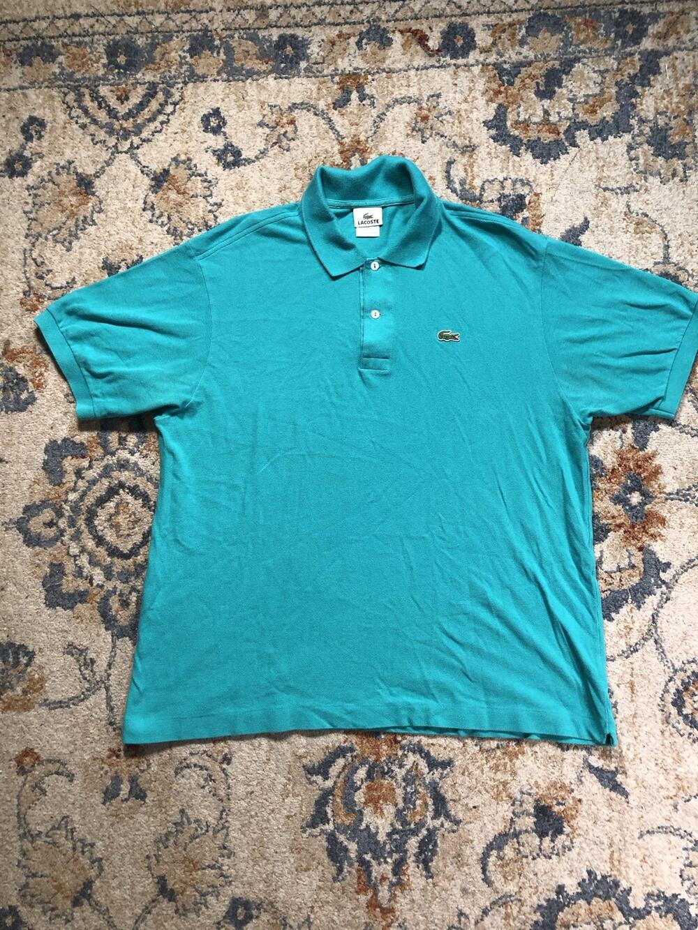 Lacoste Polo Shirt Mens 3XL Green Solid Croc Logo Classic Fit Short Sleeve